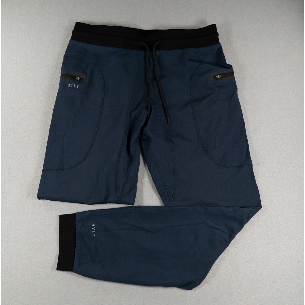 BYLT Premium Jogger Navy Blue Black Slim Fit Athletic Pants Mens Size L